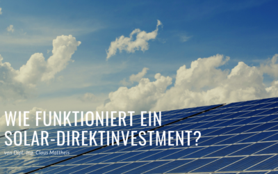 Wie funktioniert ein Photovoltaik Direktinvestment?